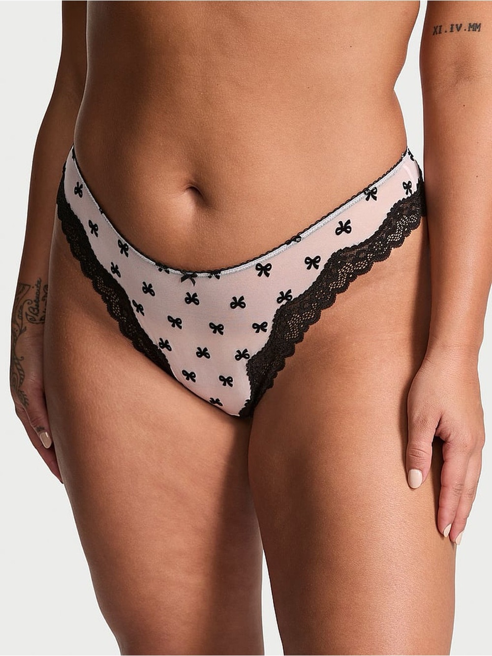 PINK Victoria's Secret Tease Mesh Lace- Trim High-Leg Thong panty